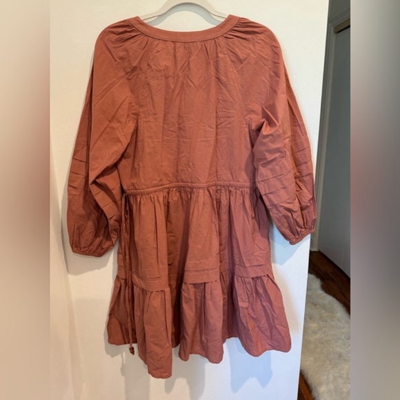 NEW NWT Madewell Pink Oaklynn Crinkle Poplin Balloon V Neck Mini Dress Size S - Picture 8 of 10